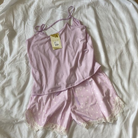 Talulah Colombia PJs Purple Top and Shorts Size M - Picture 2 of 10